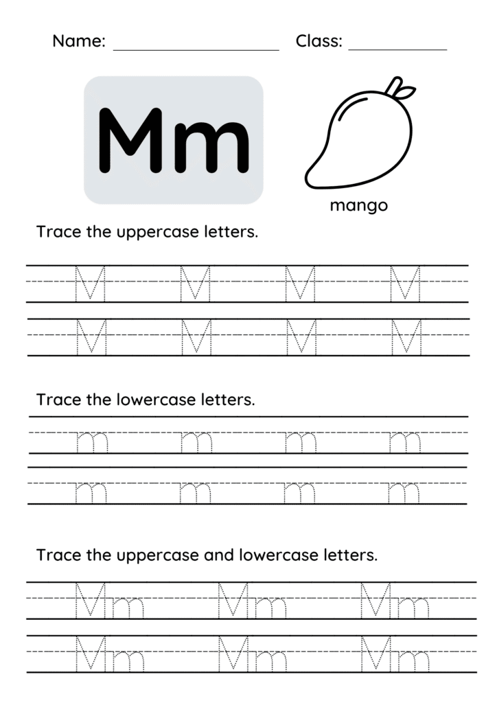 Free handwriting practice worksheet