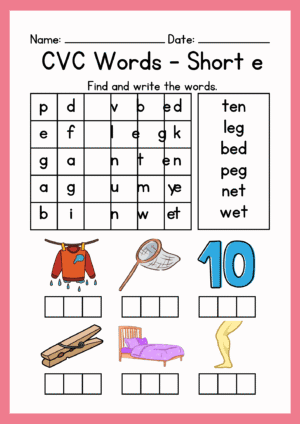 My First CVC Vowel Worksheets - Image 2