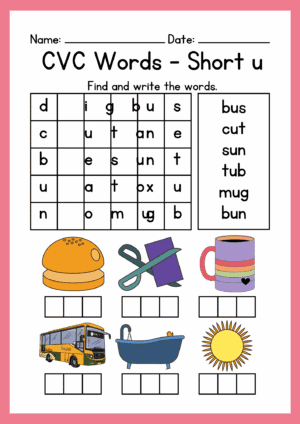 My First CVC Vowel Worksheets - Image 5