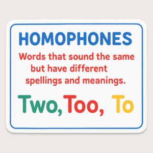 Meaning of Homophones and example.