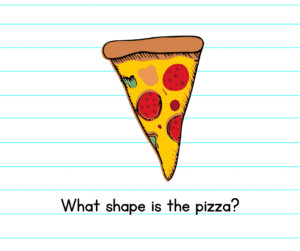 Triangle shape with pizza slice drawing for kids activity