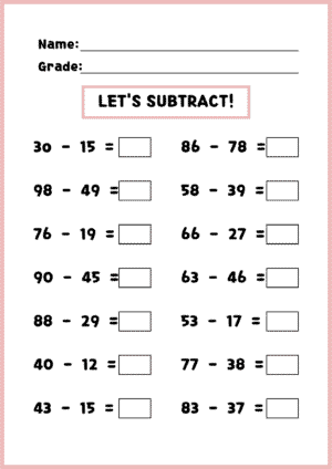 Free Subtraction Worksheet for Kids – Easy Math Practice - Image 5