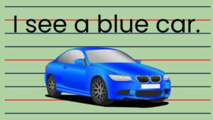Early reading worksheet for kids practicing I see sentence structure