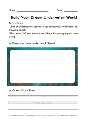 Create your dream underwater world with sea animals and ocean scene element