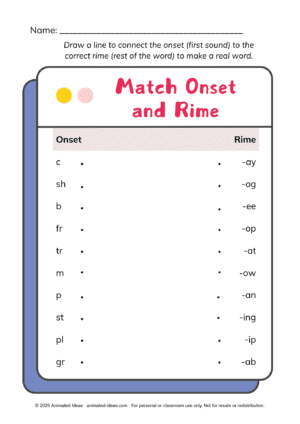 Onset and Rime Worksheets for Grade 2 - Image 2