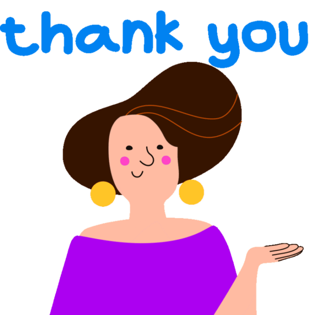 Person saying thank you as a polite expression, cartoon illustration on white background