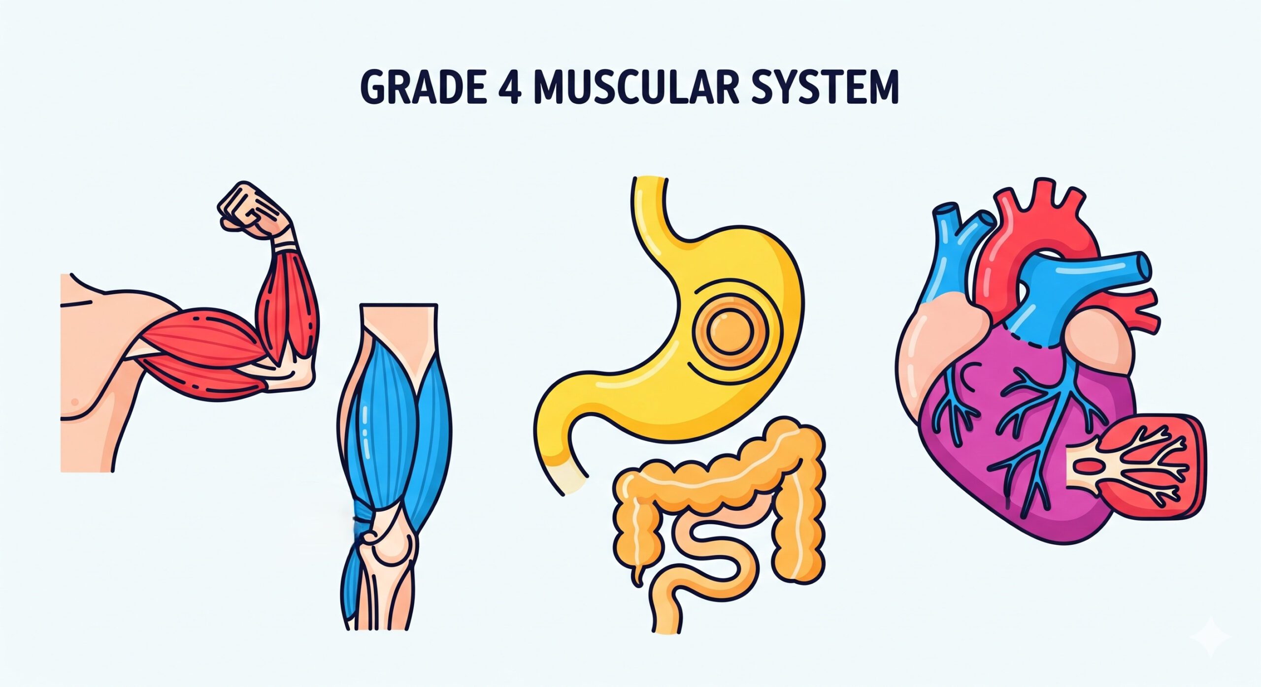 Muscles power our daily life—from walking and writing to playing and working—giving us strength, posture, and flexibility!