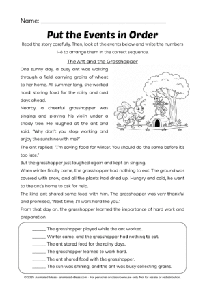 Sequencing Events Worksheets – Grade 4 English - Image 4