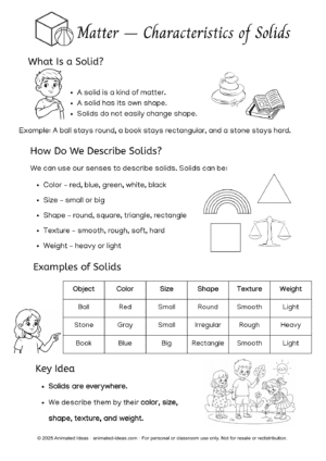Characteristics of Solids Printable Guide – Grade 3 Science - Image 2