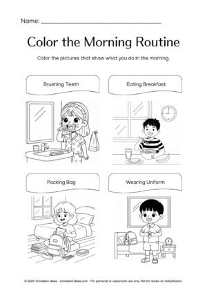 Getting Ready for School Worksheets for Grade 1 - Image 3
