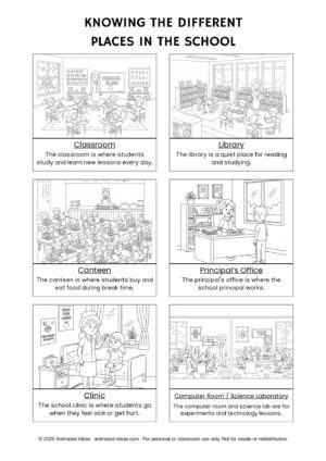 Educational Places in School lesson guide for kids