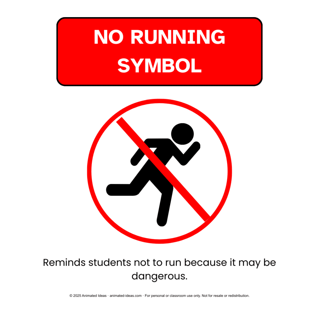No Running Symbol - one of the common environmental print symbols