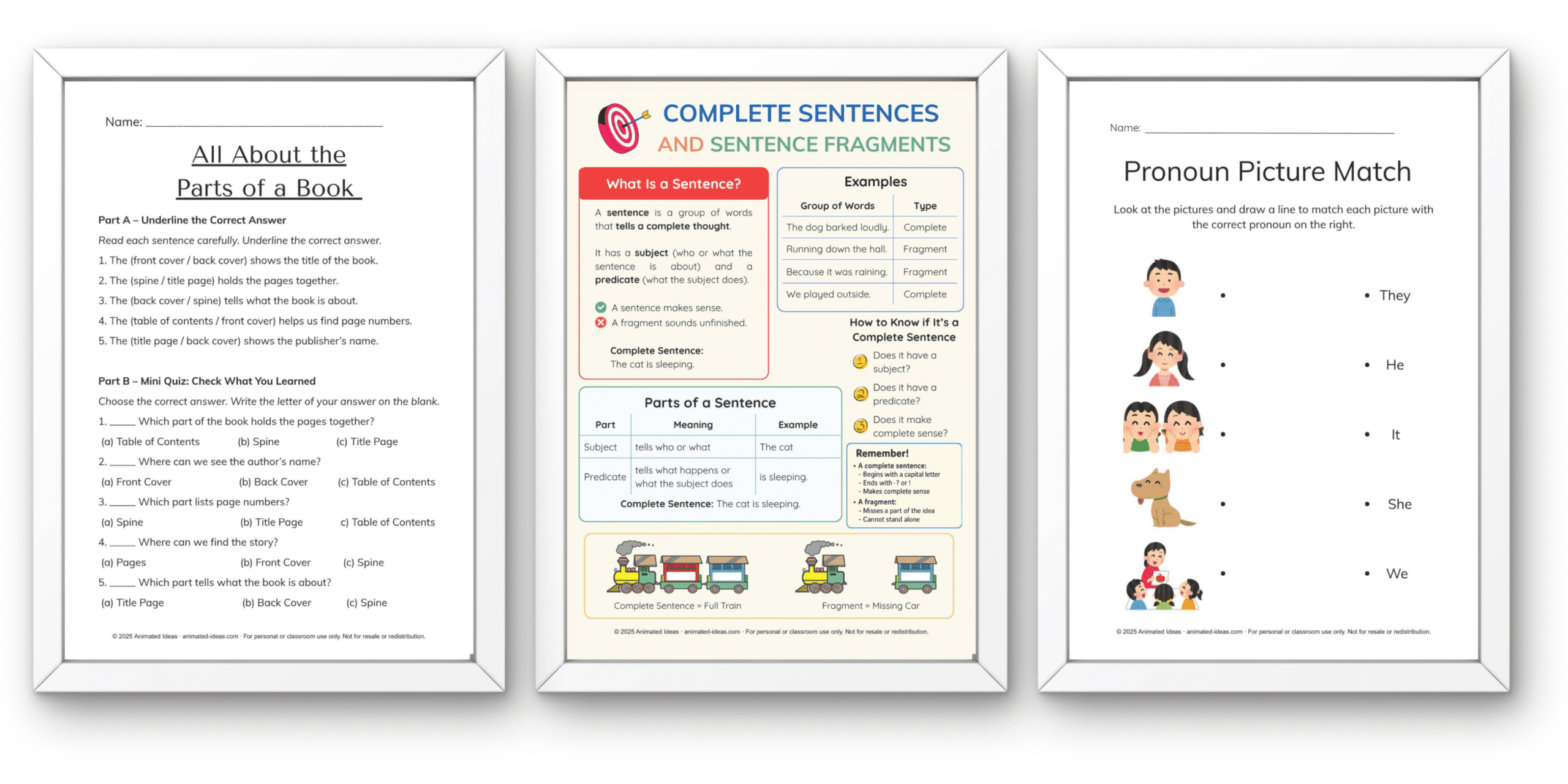 colorful 3rd grade English worksheets for grammar reading comprehension writing and vocabulary