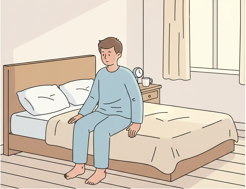 Daily routine verbs in English – getting up from bed