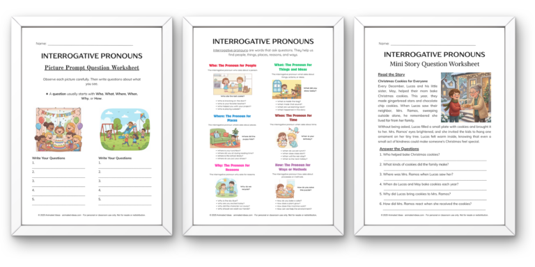 What are Interrogative Pronouns Free Worksheets and Handout