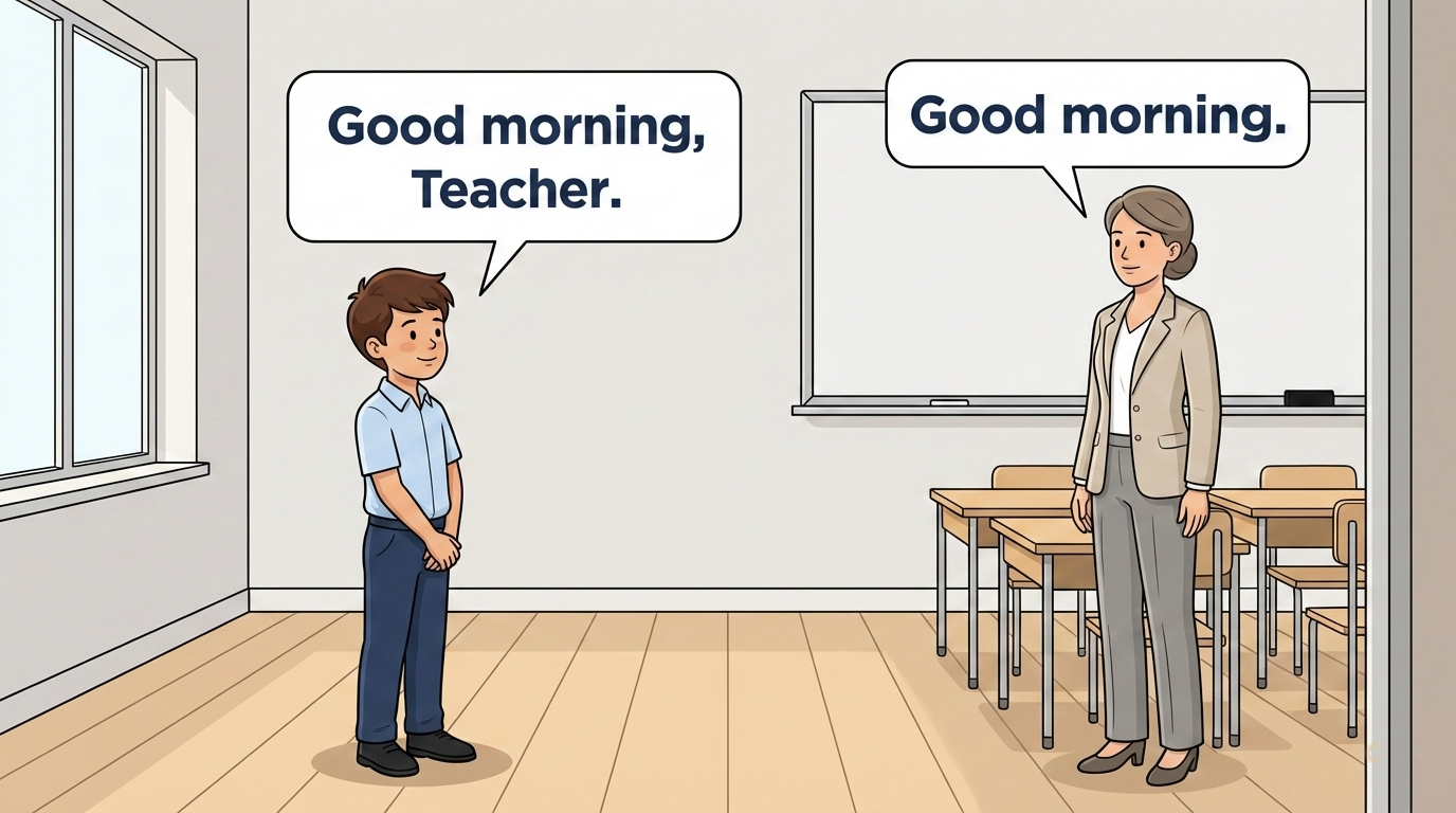 Polite Greeting Words to Teach Kids Good School Manners during morning class