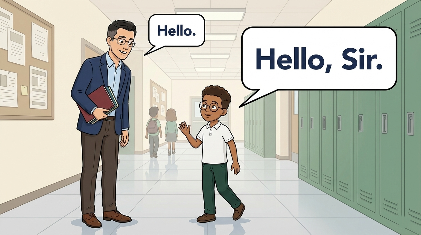 Polite Greeting Words to Teach Kids Good School Manners when greeting teachers