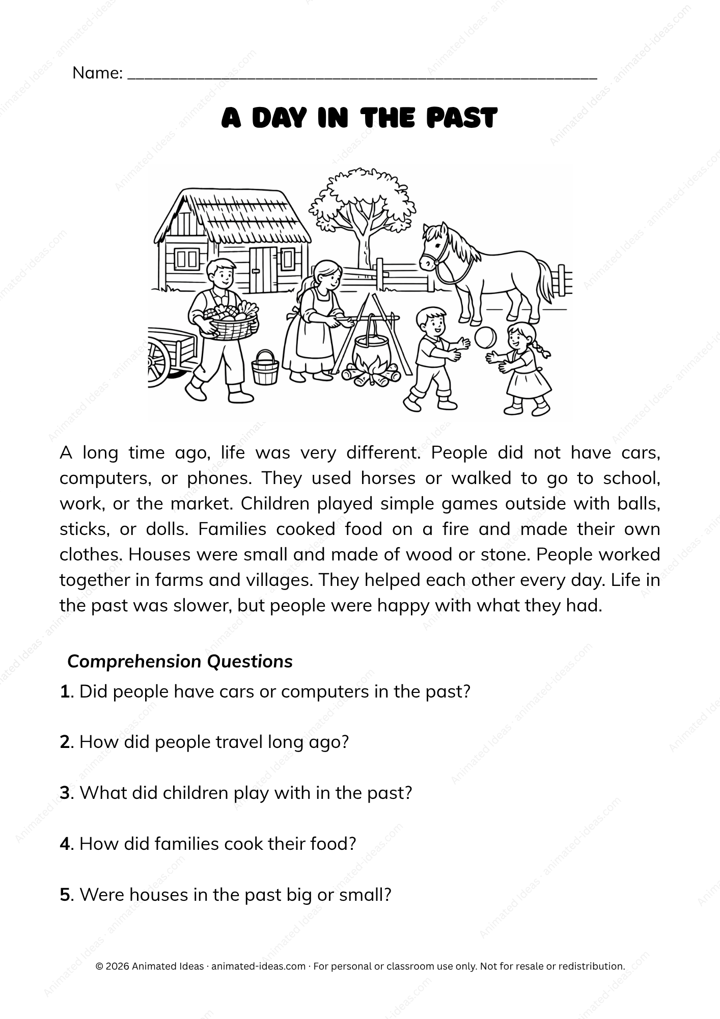 History Reading Passages for Beginners - Animated Ideas