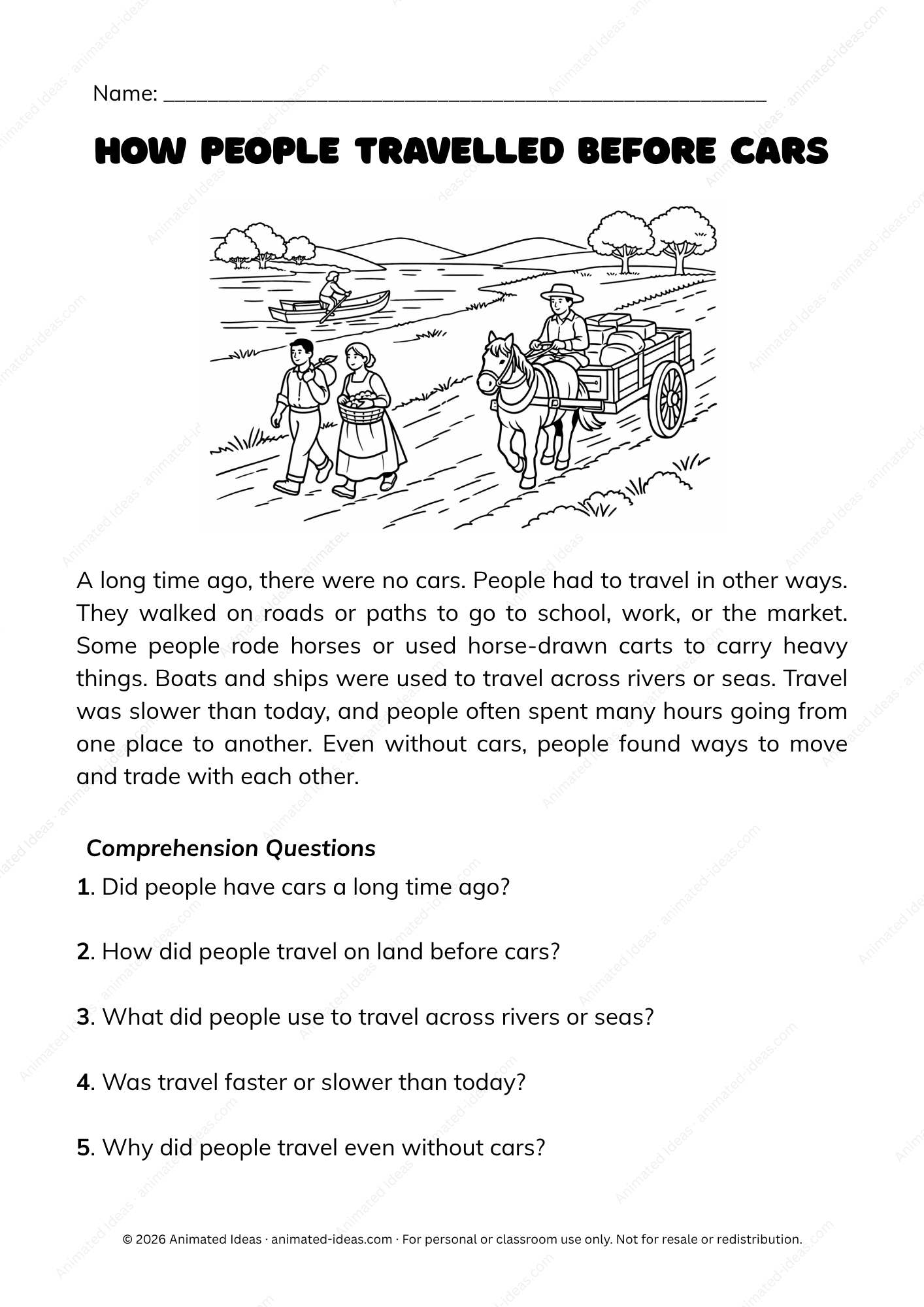 History Reading Passages for Beginners - Animated Ideas